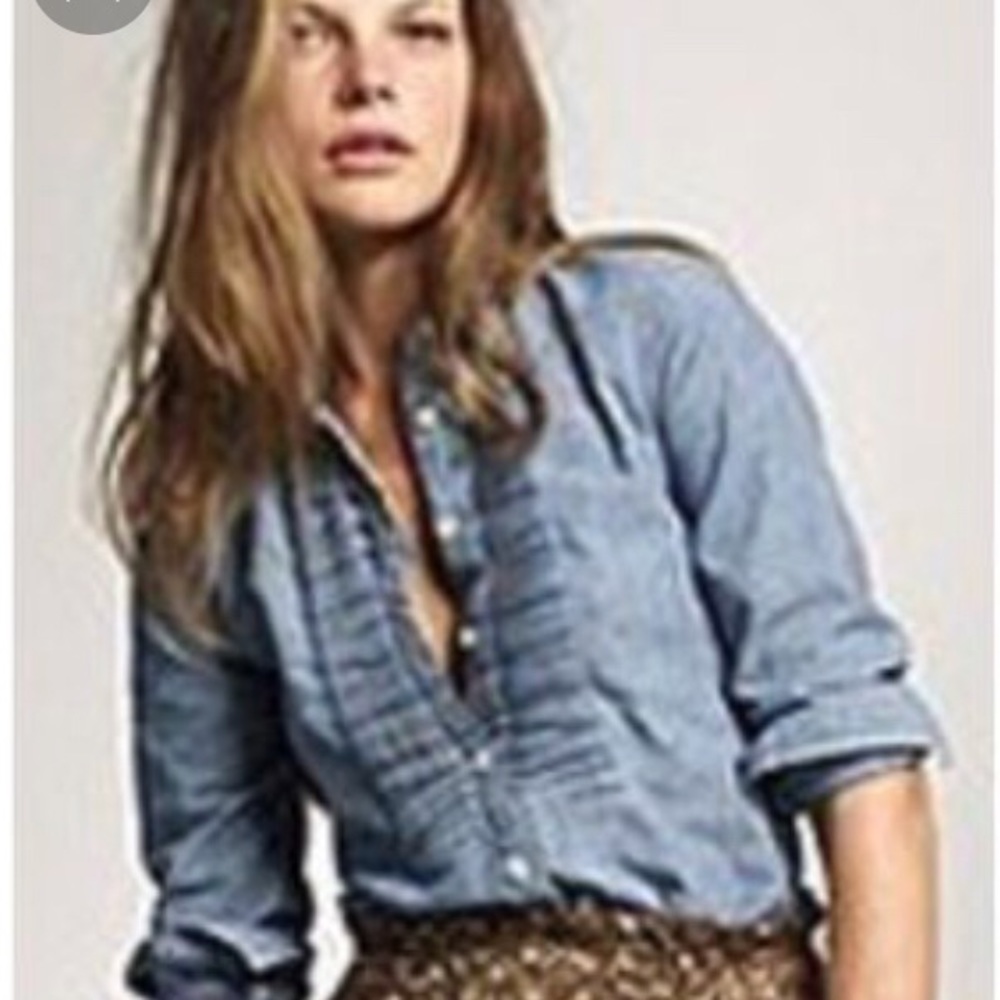 J Crew Chambray Tuxedo Shirt